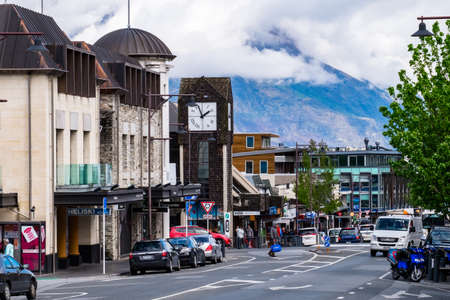 2018, OCT 25 - New Zealand, Queenstown, The town after rainning day.のeditorial素材