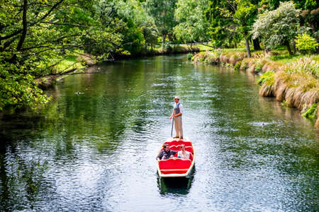 2018, NOV 3 - New Zealand, Christchurch, View of the river in Botanic garden.のeditorial素材