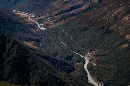 Beautiful scenery in Arthur Pass National park, New Zealand.の写真素材