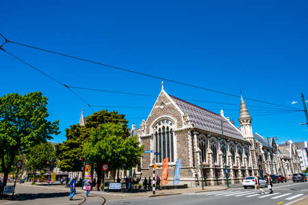 2018 Nov 3rd, New Zealand, Christchurch, View of the city center and people doing there activities in the town.のeditorial素材