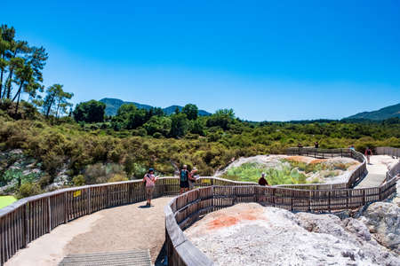Beautiful scenery of thermal land, Rotorua, North Island,  New Zealand..の写真素材