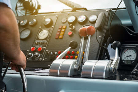 Control panel board in ship.の写真素材