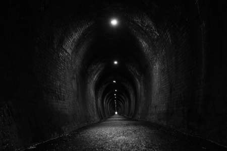 Old brick tunnel. A walkway used to be a railway before.の写真素材