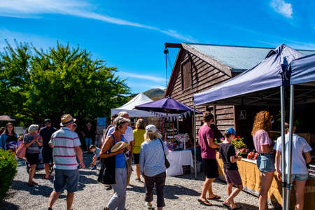 2019 FEB 12, New Zealand, Cromwell, Sunday market in a nice day..のeditorial素材