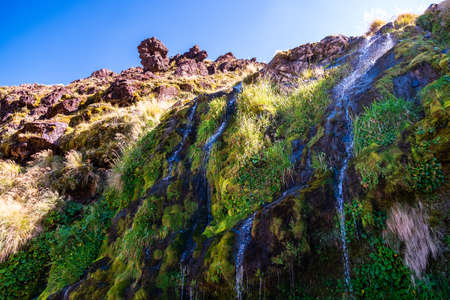 Beautiful small waterfalls from high mountain..の写真素材