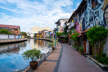2019 May 8th, Malaysia, Melaka - View of the building and architecture in the city at the day time..のeditorial素材
