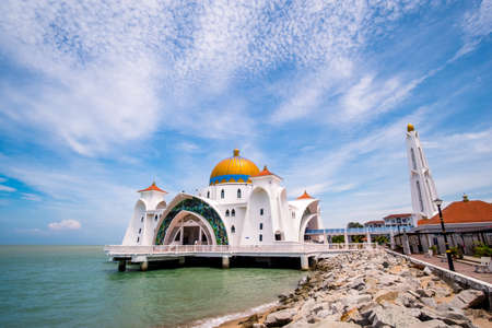2019 May 8th, Malaysia, Melaka - View of the the old Masjid Selat Melaka..のeditorial素材