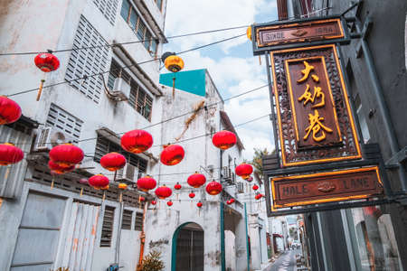 2019 May 16th, Malaysia, Perak, Ipoh, View of Concubine Lane in the old town.のeditorial素材