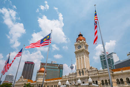 2019, March 3rd, Malaysia, Kuala Lumpur - View of the Cityscape and Dataran Merdeka the historical place in the city.のeditorial素材