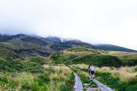 View of the walk way to the high mountains. Beautiful scenery of the nature.の写真素材