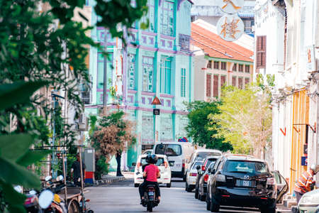 Penang, Malaysia - 2019, March 4th : Street view lifestyles scene of the people and buildings in the city.のeditorial素材