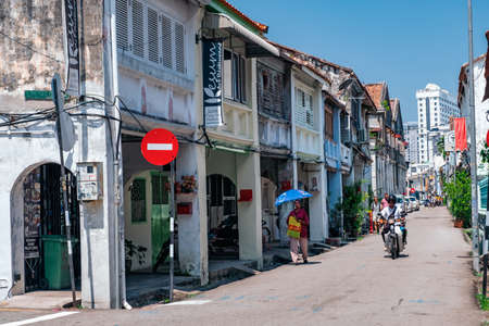 Penang, Malaysia - 2019, March 4th : Street view lifestyles scene of the people tourist and buildings in the city.のeditorial素材