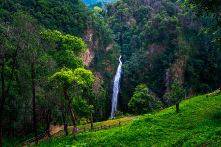 View of Mae Surin Waterfalls, Khun Yuam District, Mae Hong Son, Thailand. National Park. Green nature scenery.の写真素材
