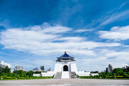 View of National Chiang Kai-shek Memorial Hall, Taipei, Taiwan.のeditorial素材