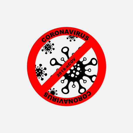 Corona Virus, Covit 19, 2019-nCOV, Stop sign and Green Icon isolated on white background. Vector Illustration,のイラスト素材