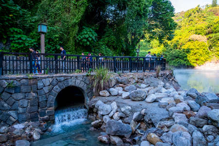 TAIWAN, TAIPEI - 6th Oct 2019 - Beitou Hot Spring, the geothermal historical hotspring place in the city.のeditorial素材
