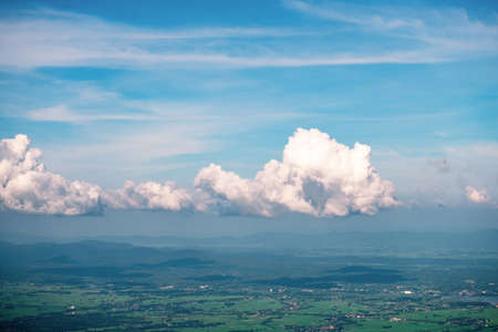 Panorama landscape view of the mountain and clouds. Payao, Thailand.