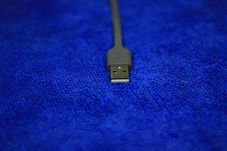 Phone's black USB 2.0 Type A plug.の写真素材