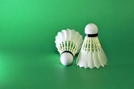 Shuttlecocks for badminton competitions that are placed on the racetrack.の写真素材
