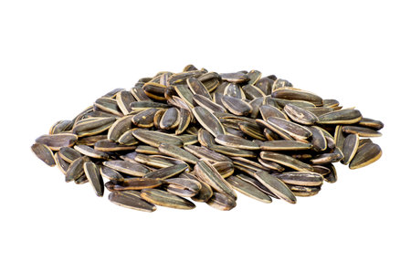 Dried sunflower seeds. Snack to eat as a snack.の写真素材
