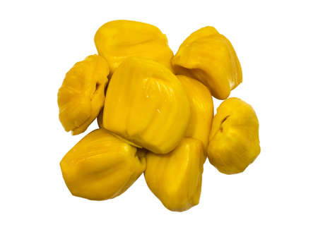 Jackfruit meat that has been removed from the shell and seeds is ready to eat.