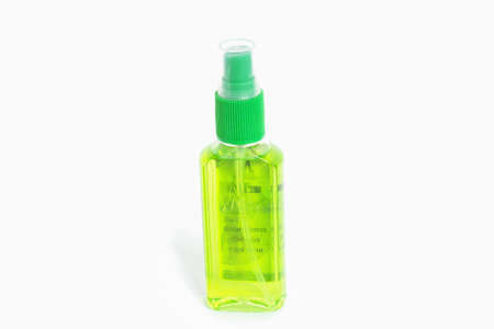 Balsam bottle plastic white backgroungの写真素材