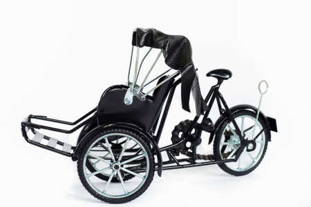 The split tricycle white background.の写真素材