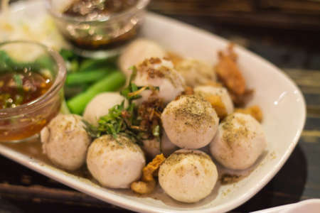 Boiled pork moist ball dipsの写真素材