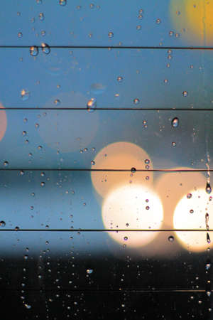 Rain and bokeh backgroundの写真素材