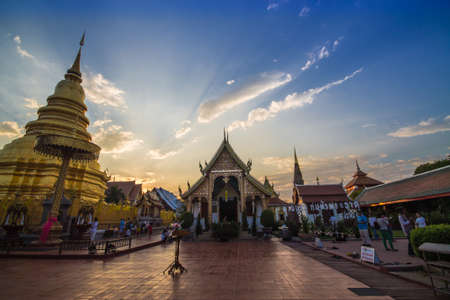 Wat Phra That Hariphunchai, Thailand the Buddhist temple in Lamphun, Thailand.の写真素材