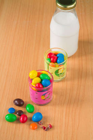 Candy, chocolate and milk chocolate.の写真素材
