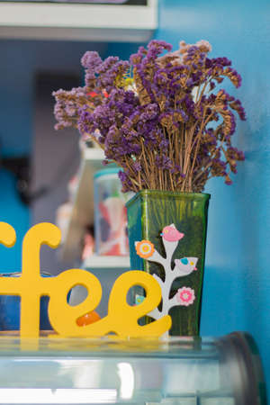 Purple flowers coffee shopの写真素材