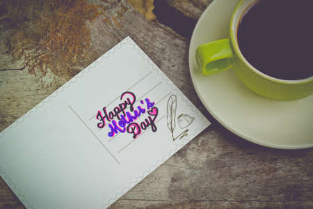 On the occasion of holiday greeting cards and coffee.の写真素材