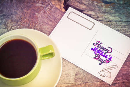 On the occasion of holiday greeting cards and coffee.の写真素材