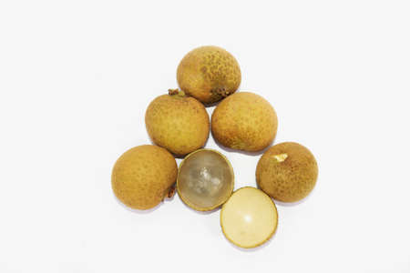 Longan isolated white backgroundの写真素材