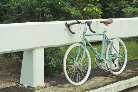 Green vintage bikesの写真素材