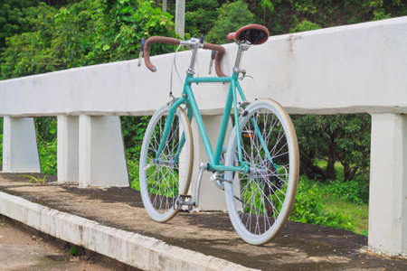 Green vintage bikesの写真素材
