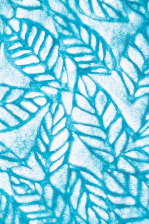Paper, florals, blue fabric texture.の写真素材