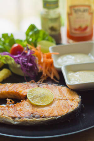 Salmon steakの写真素材