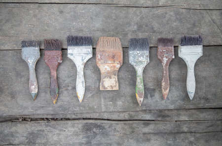 brush on woodの写真素材