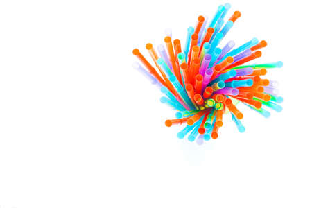 Colorful drinking strawsの写真素材