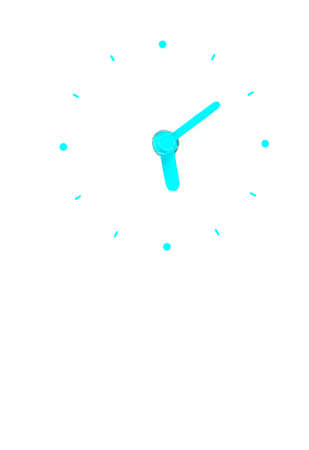 Arrows wall clock isolated on white background.