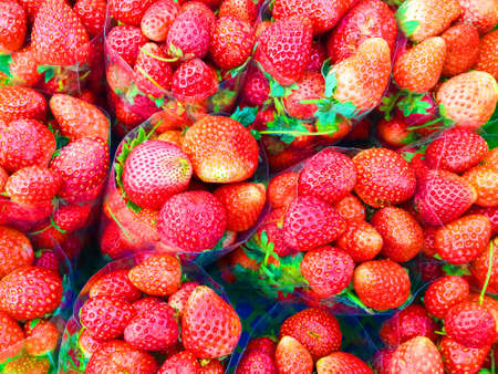 Strawberry red close-up background.の写真素材