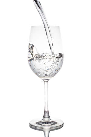 empty wine glass isolated white background.の写真素材