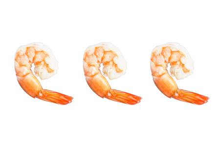 Boiled shrimp isolated white background.の写真素材
