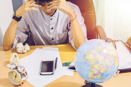 business working stress of running business Light Sunlight.の写真素材