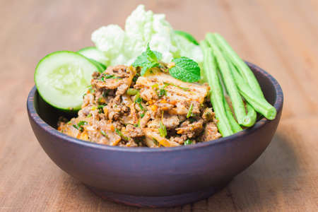 Spicy minced pork Thai Food の写真素材