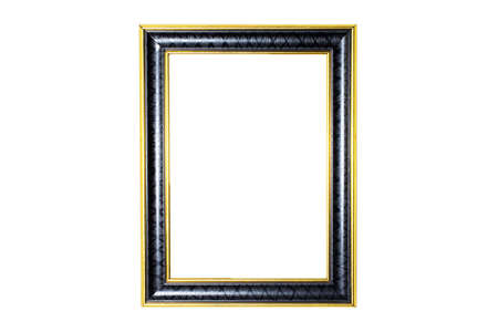 wooden photo frame isolated white background.