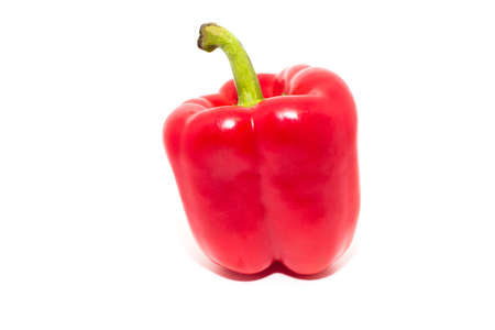Red bell pepper Isolated white backgroundの写真素材