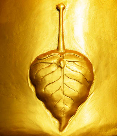 Bodhi leaf gold texture background.の写真素材
